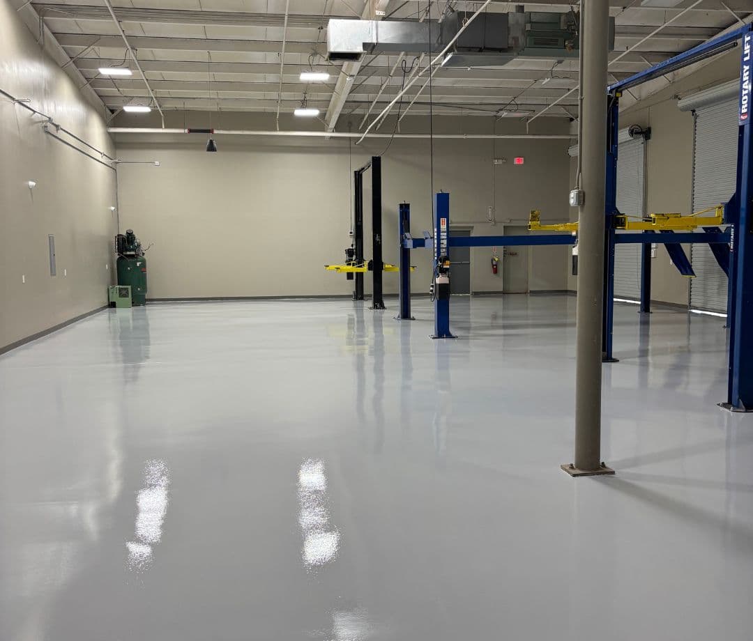 High-performance epoxy flooring in Fletcher NC industrial facility