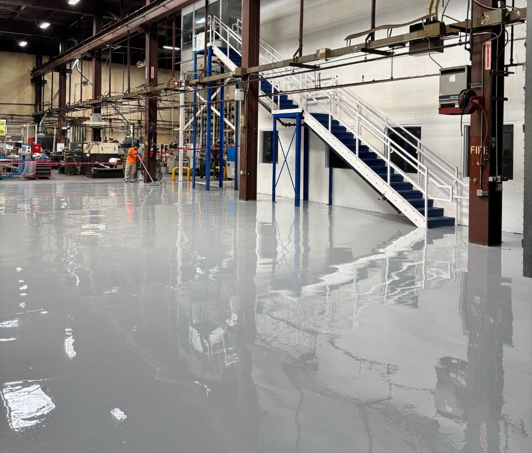 High-performance epoxy flooring in Hendersonville NC industrial facility